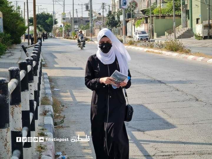 طلاب الثانوية العامة في اليوم لامتحان الثانوية العامة في فلسطين