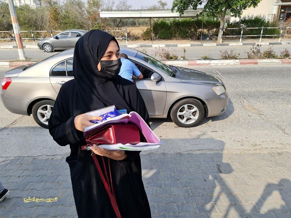 طلاب الثانوية العامة في اليوم لامتحان الثانوية العامة في فلسطين