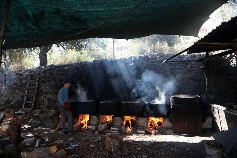 فلسطيني يصنع دبس العنب داخل منزله في مدينة #الخليل