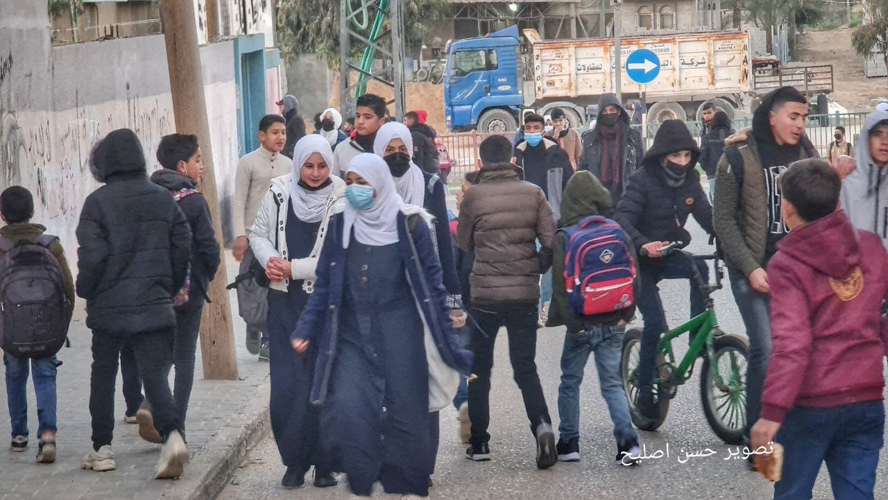 غزة مع بدء الفصل الدراسي الثاني للعام 2021 - 2022